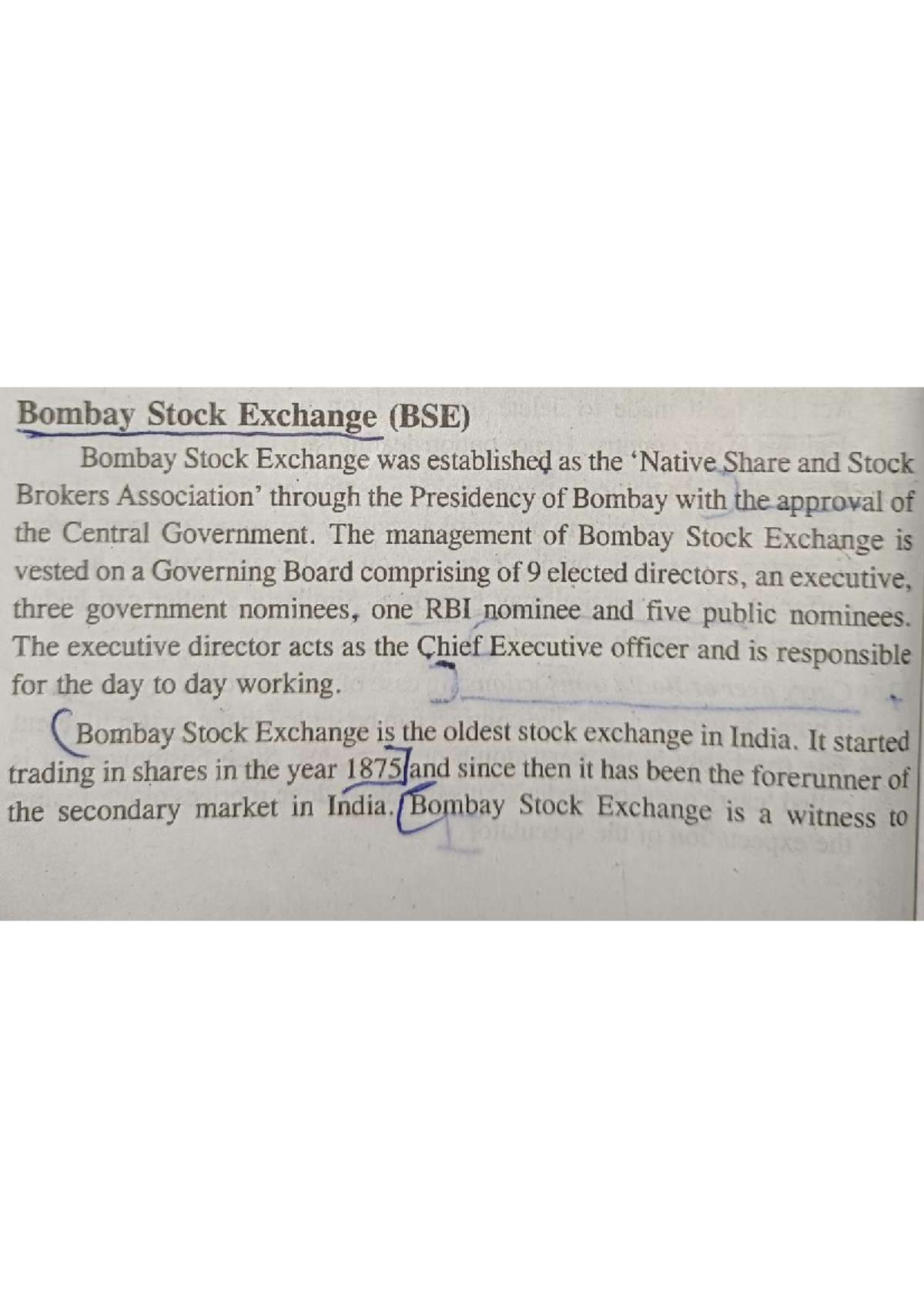 Bombay Stock Exchange (BSE) - Bcom Finance - Studocu