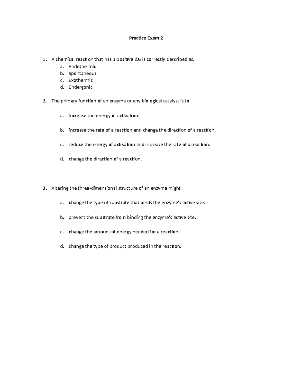 Practice+Exam+2 - Practice Exam 2 - Practice Exam 2 A chemical reaction ...