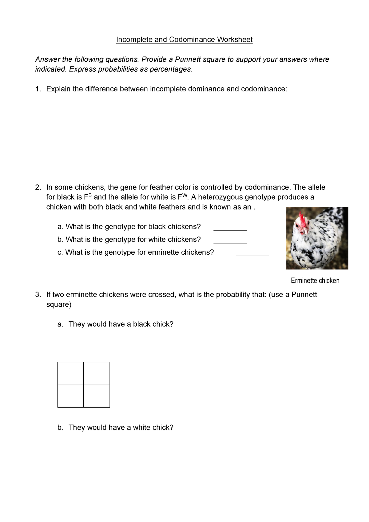 Incomp Codom Worksheet - Incomplete And Codominance Worksheet Answer ...