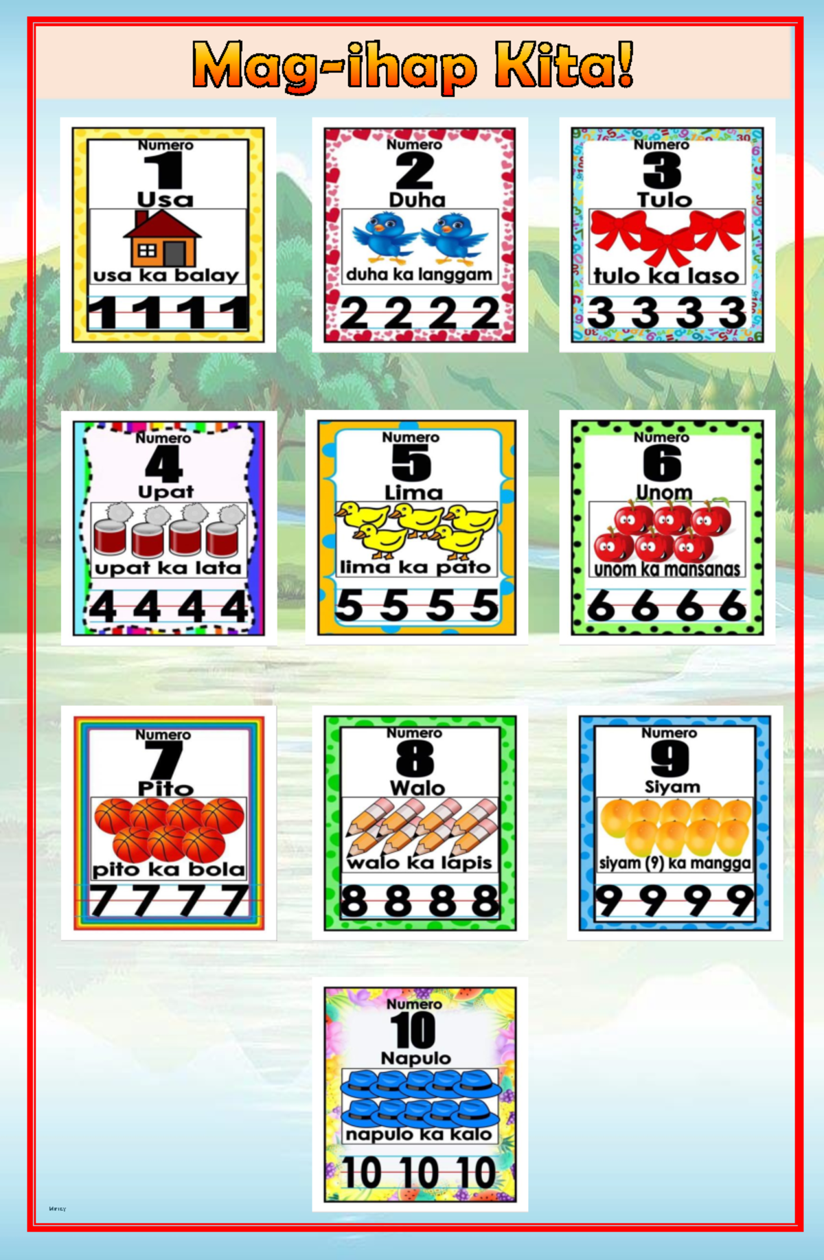 1-10 Numbers - Kita! 30 Numero Numero Numero 6 2 3 Usa Duha Tulo EE usa ...