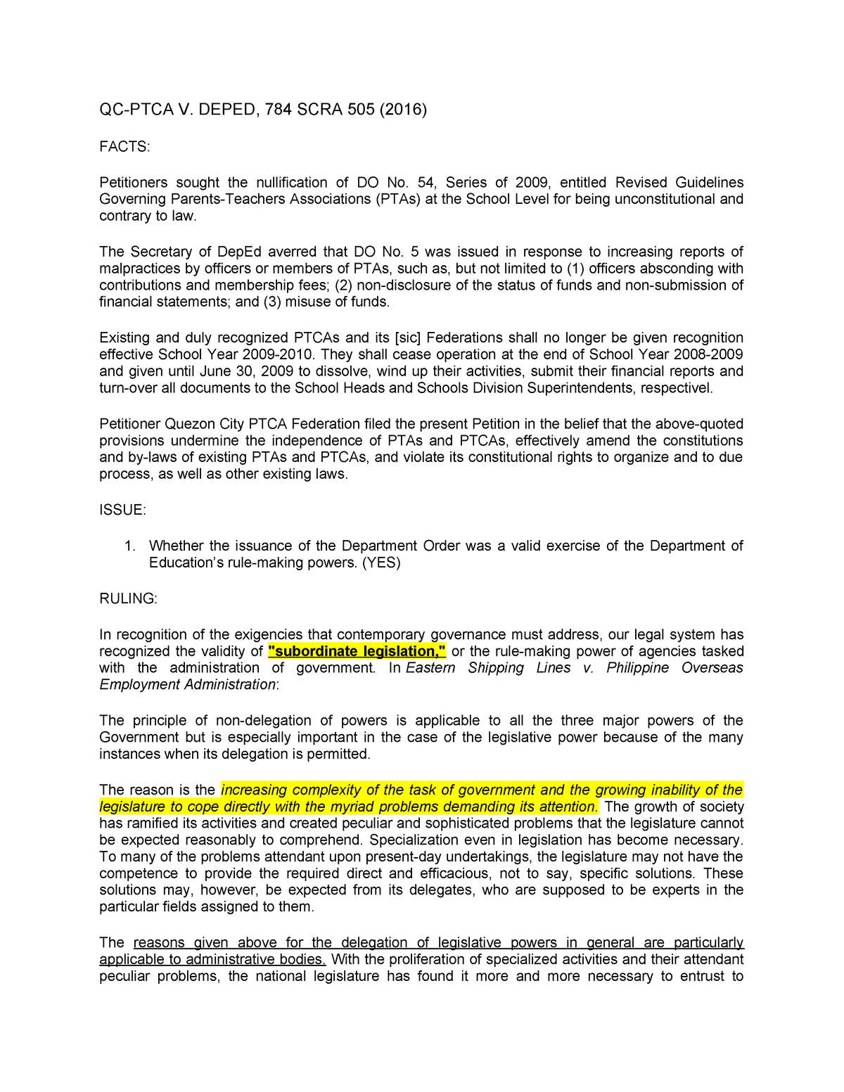 34. QC-PTCA V. Deped, 784 SCRA 505 (2016 ) - QC-PTCA V. DEPED, 784 SCRA ...