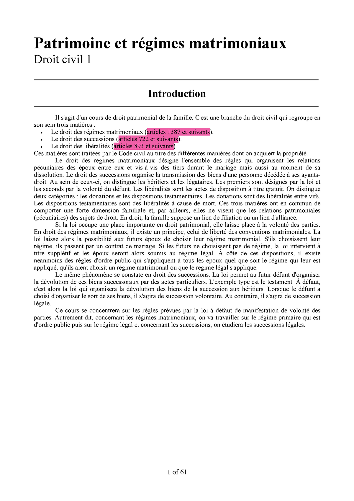 Régime Matrimoniaux - Patrimoine Et Régimes Matrimoniaux Droit Civil 1 ...