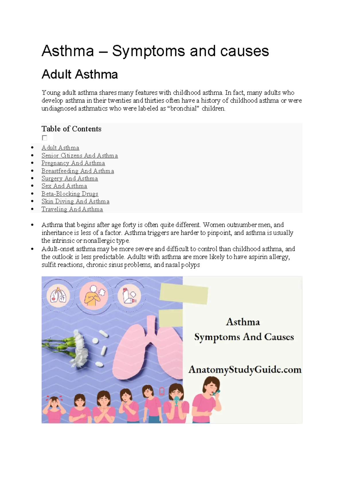 Asthma – Symptoms And Causes - Asthma – Symptoms and causes Adult ...