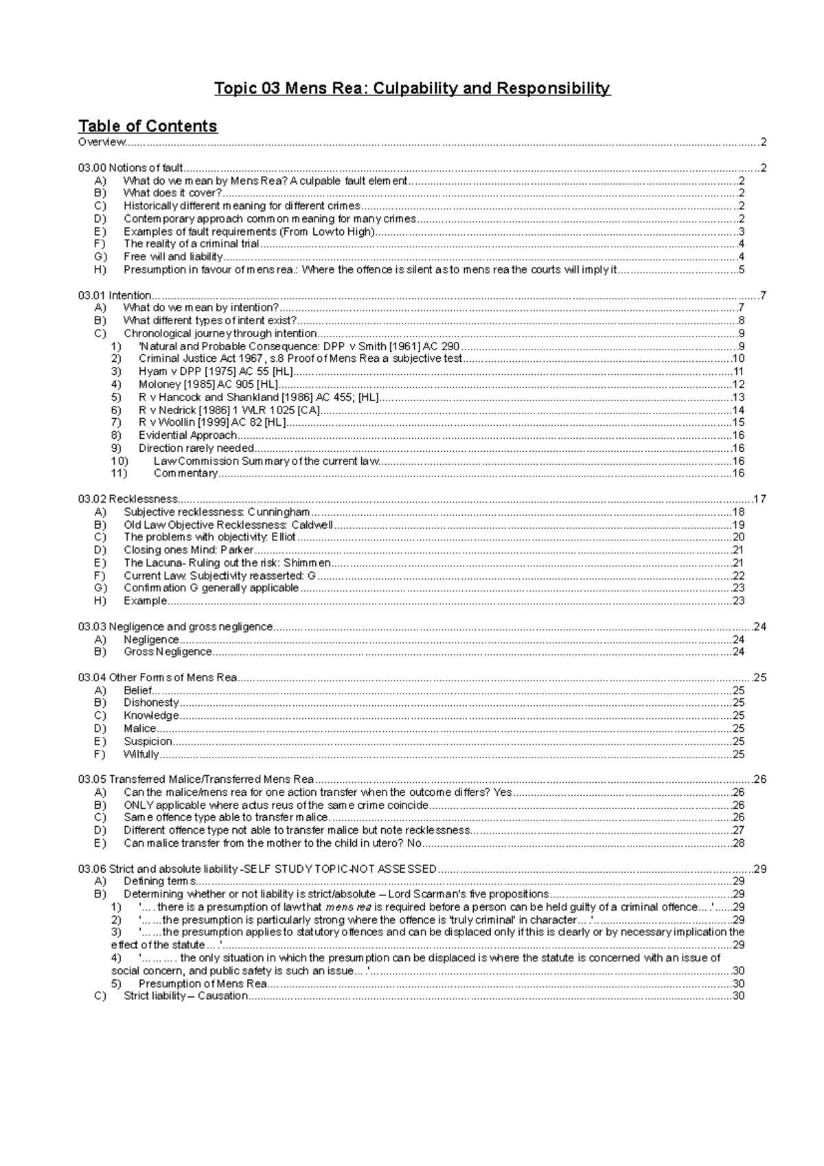 03.01 LGS Mens Rea-Culpability; 2022-23; FULL; 221020 - Topic 03 Mens ...