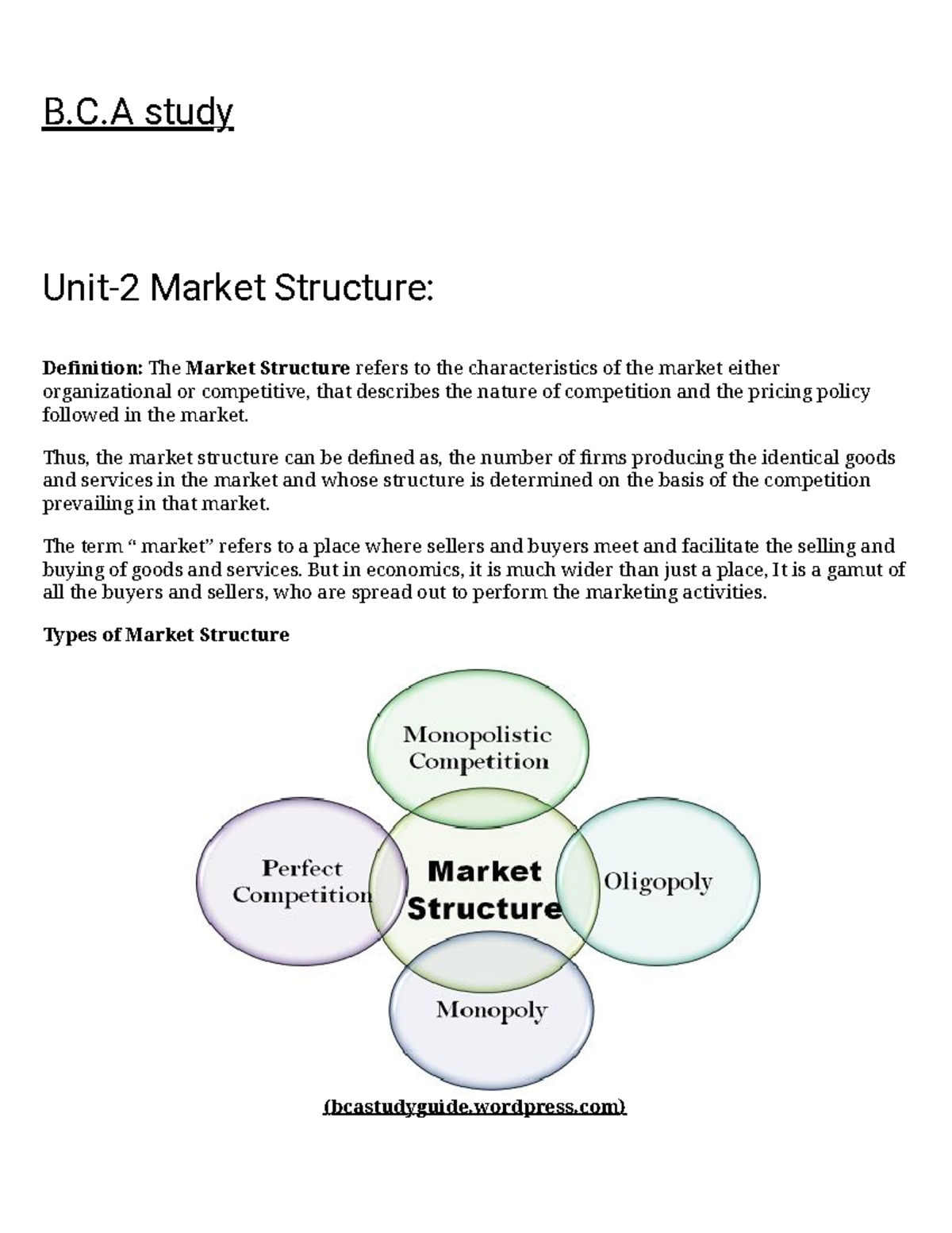 Unit-2 Market Structure – B.C.A study - B.C study Unit-2 Market ...