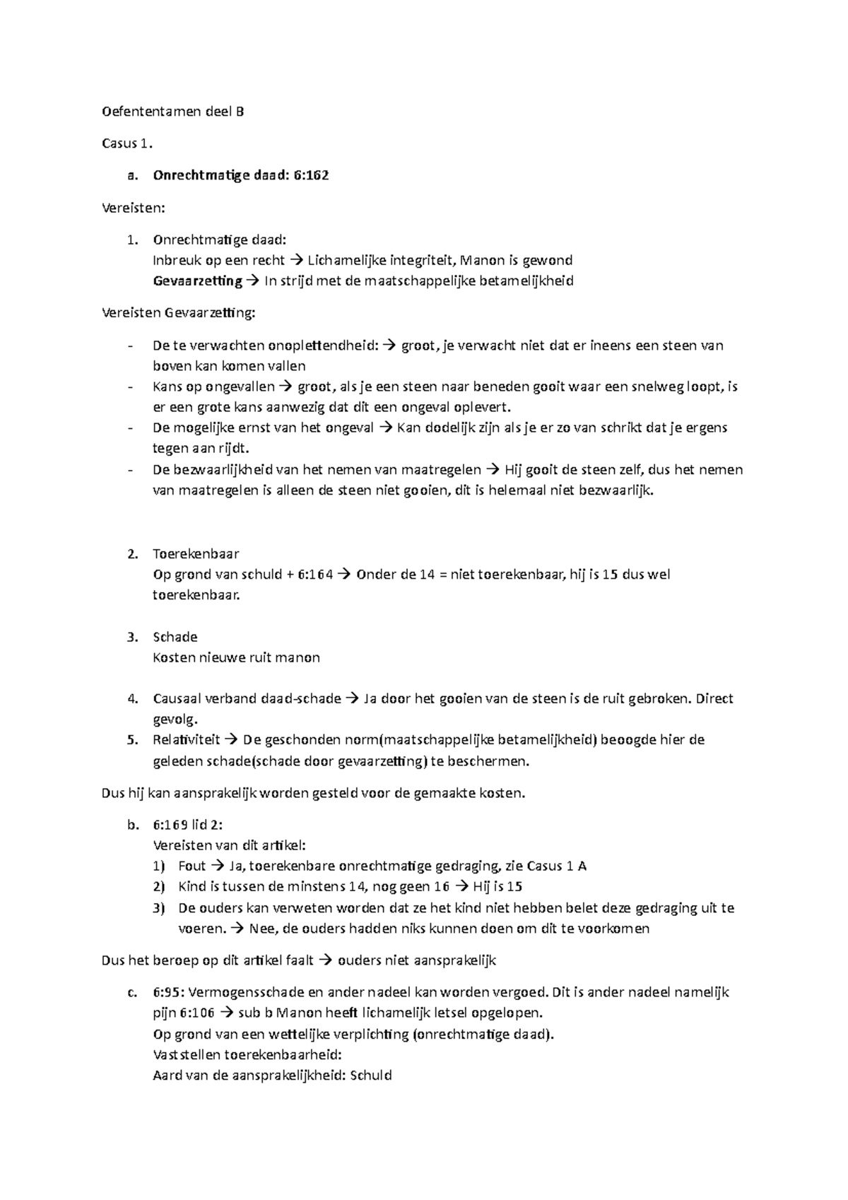 Oefententamen Deel B Rn - Oefententamen Deel B Casus 1. A ...