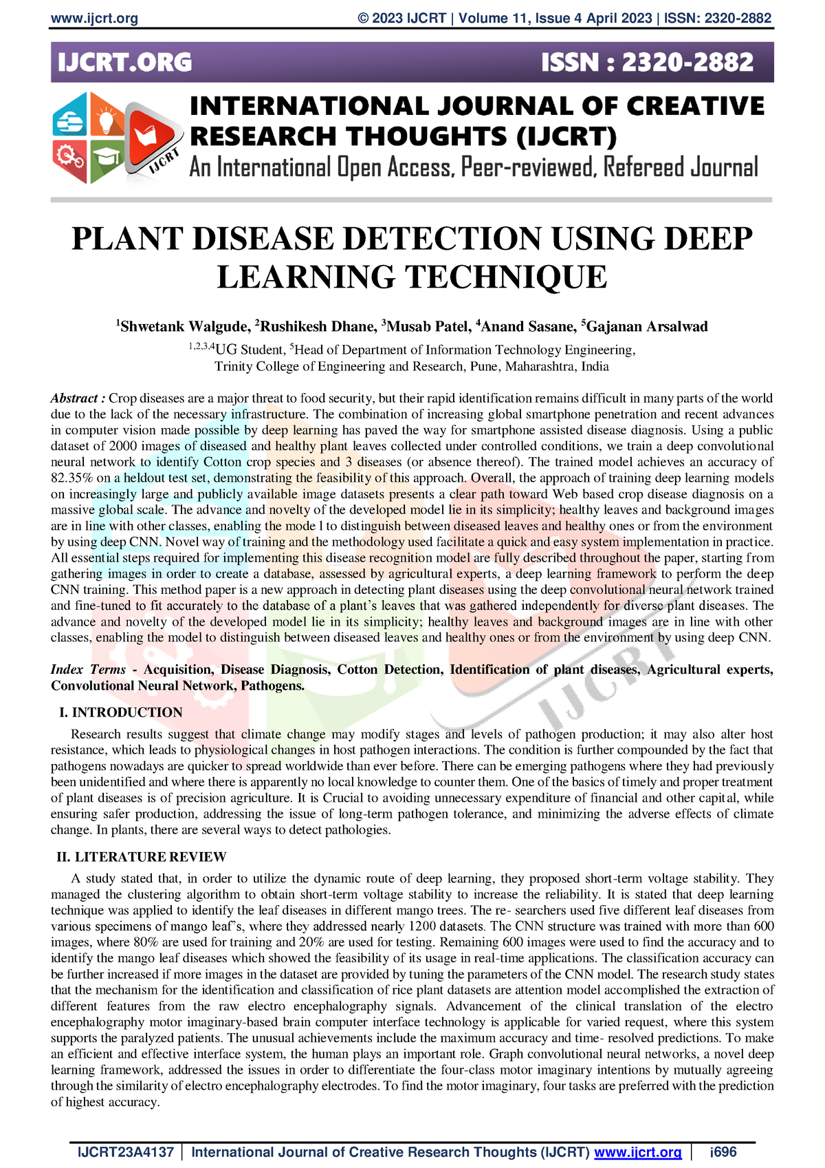 plant disease detection using deep learning research paper