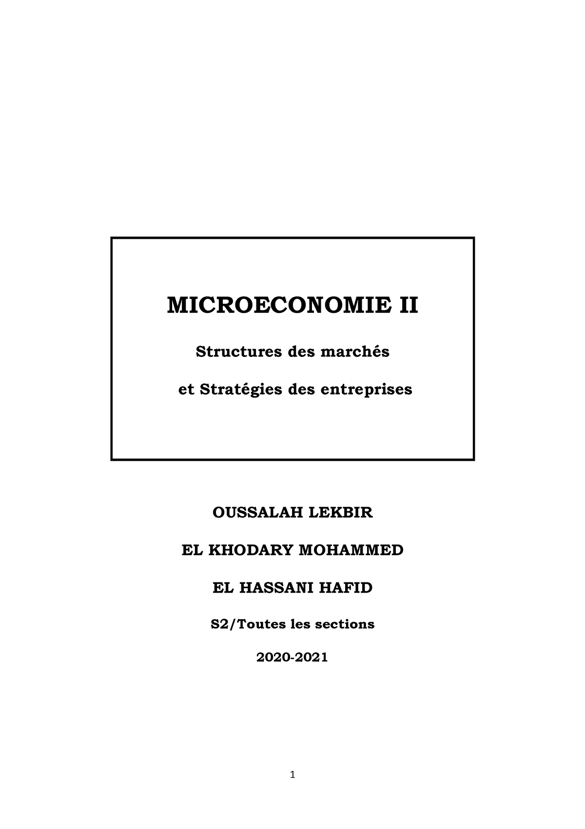 Chapitre 2 Monopole Cours - MICROECONOMIE II Structures Des Marchés Et ...