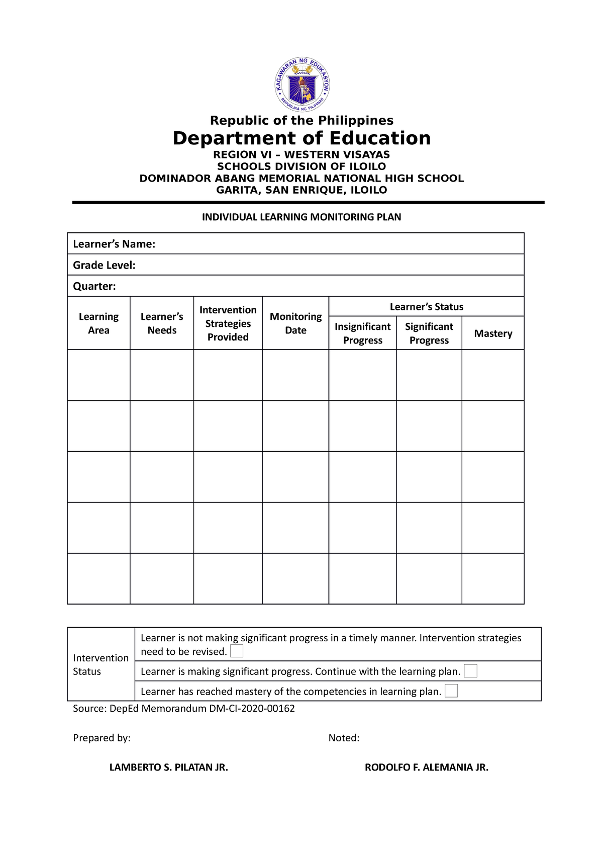 ILMP-anecdotal - Individual Learning Plan - Republic of the Philippines ...