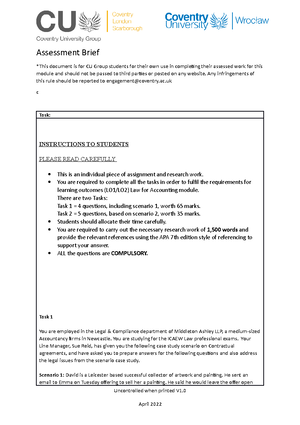 CW1 Final CW1 Final - Module Title: Law of Accounting Module Code ...