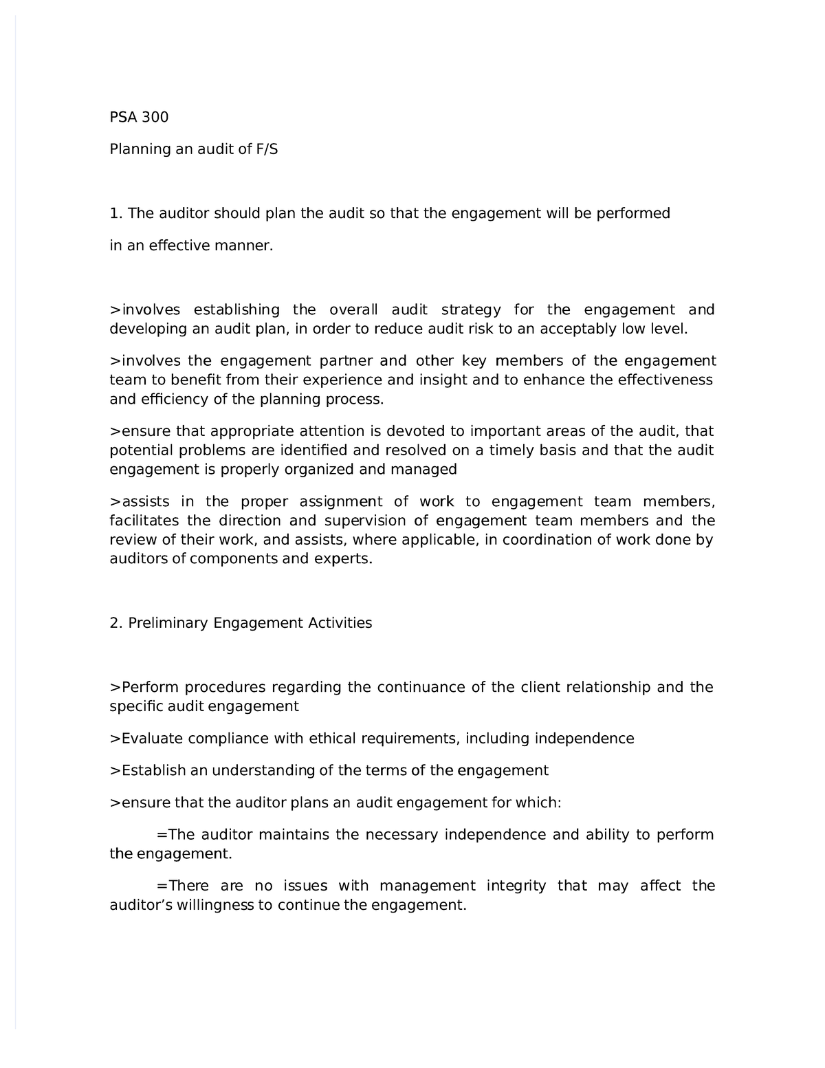 Pdf-psa-300-summary compress - PSA 300PSA 300 Planning an audit of F ...