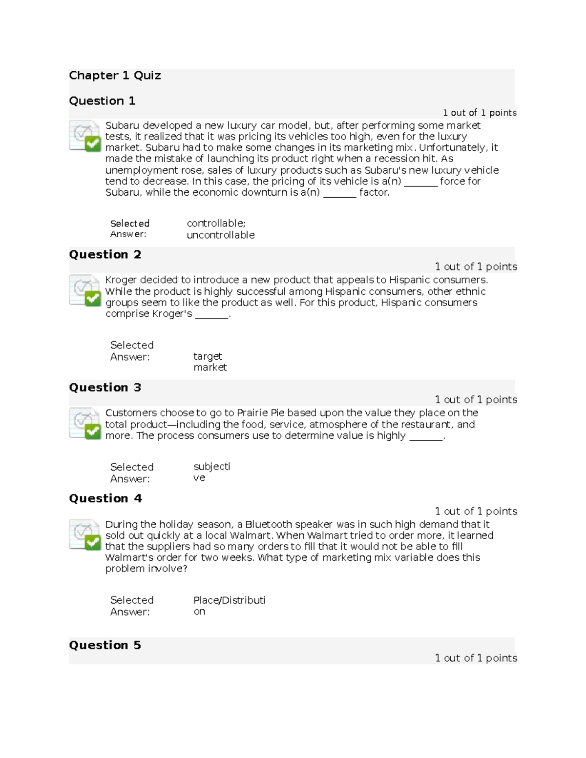 Chapter 1 Quiz - Carly Pierson Open note quiz - Chapter 1 Quiz Question ...