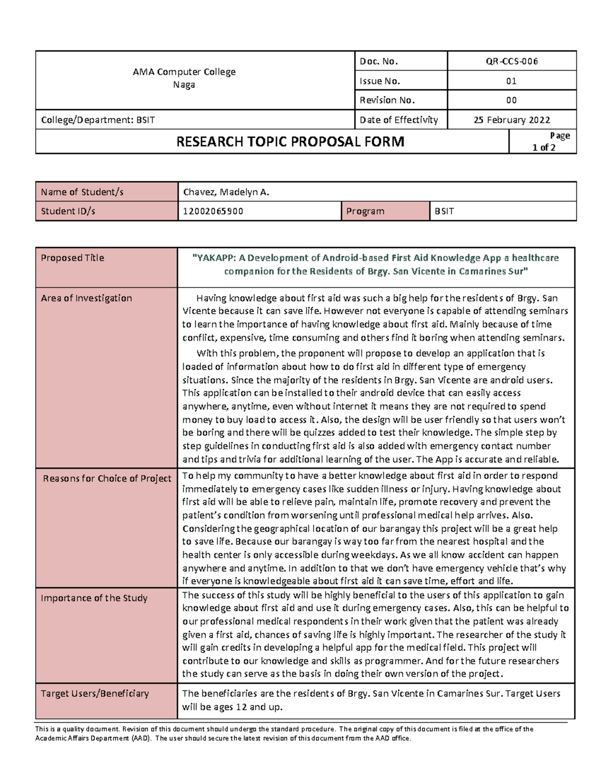 Research Topic Proposal template for students - English Skills ...