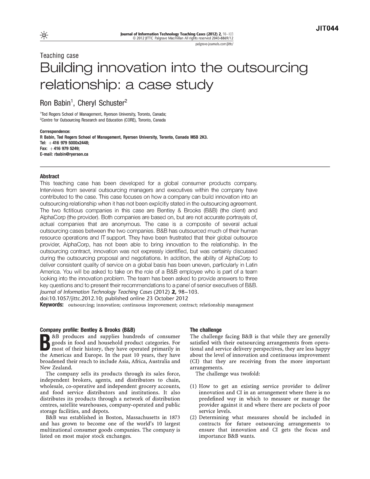 case study as innovation