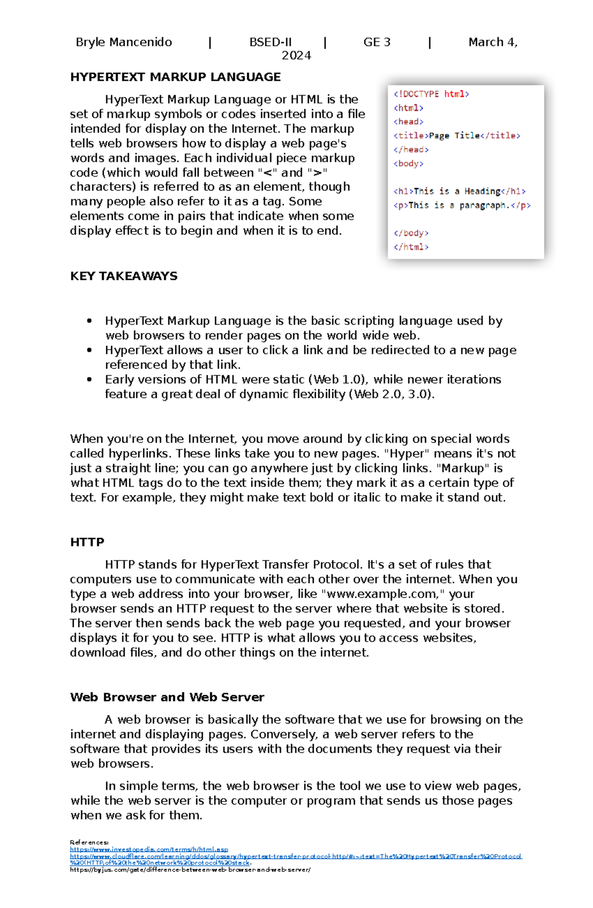 Hypertext - that's it - Bryle Mancenido | BSED-II | GE 3 | March 4 ...