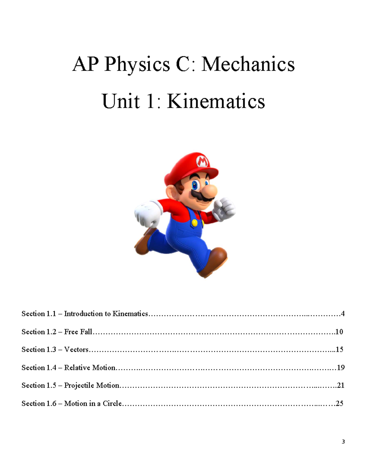 Unit 1 Notes - Summary Physics - AP Physics C: Mechanics Unit 1 ...