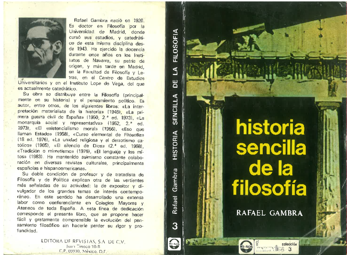 Historia Sencilla De La Filosofia - Rafael Gambra - Historia De La ...