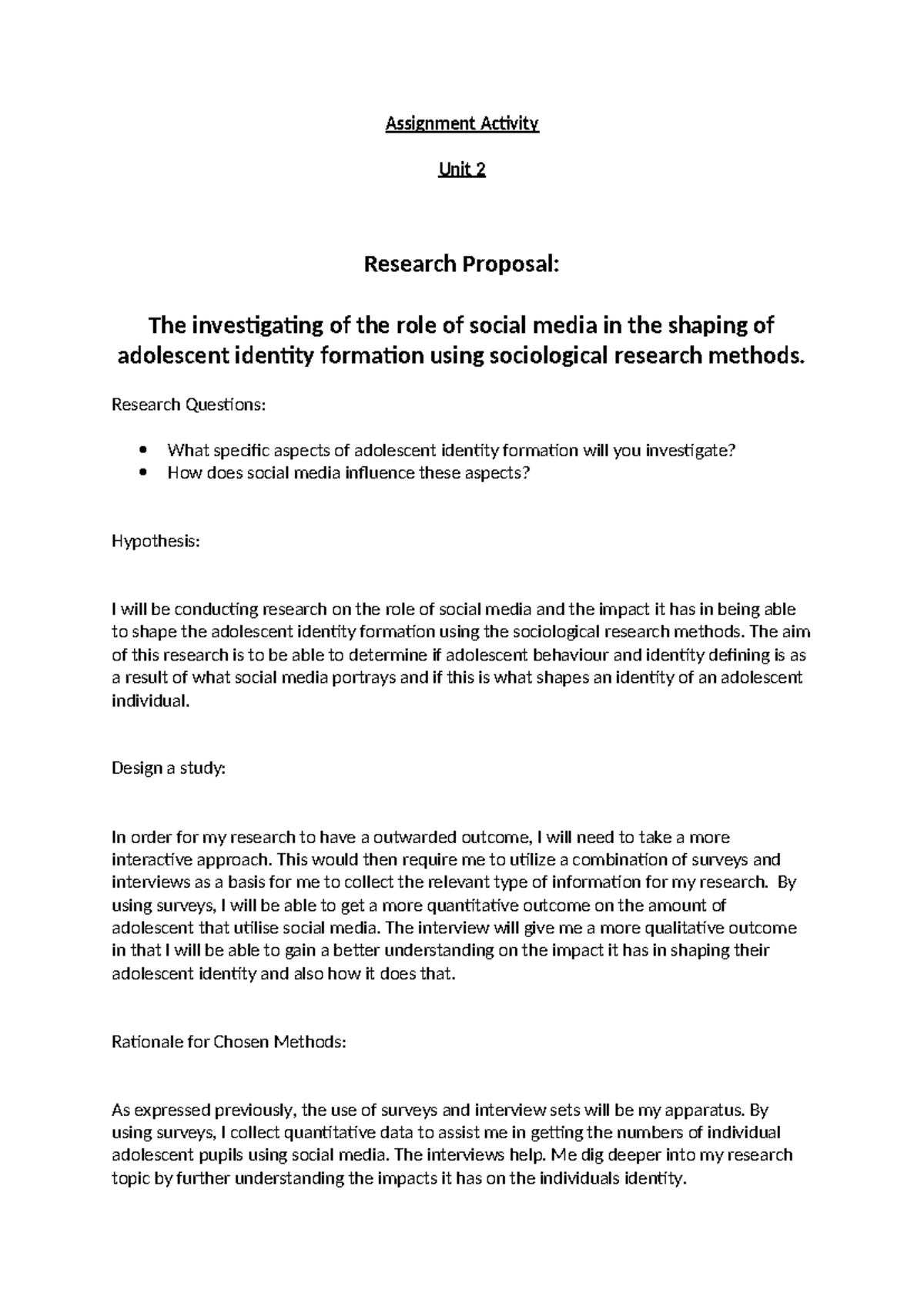 Assignment Activity - Unit 2 - Assignment Activity Unit 2 Research ...