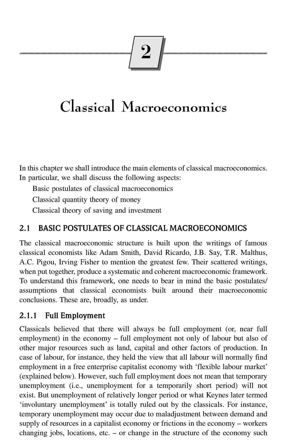 46 Sample Chapter - Important - Classical Macroeconomics 2 In This ...