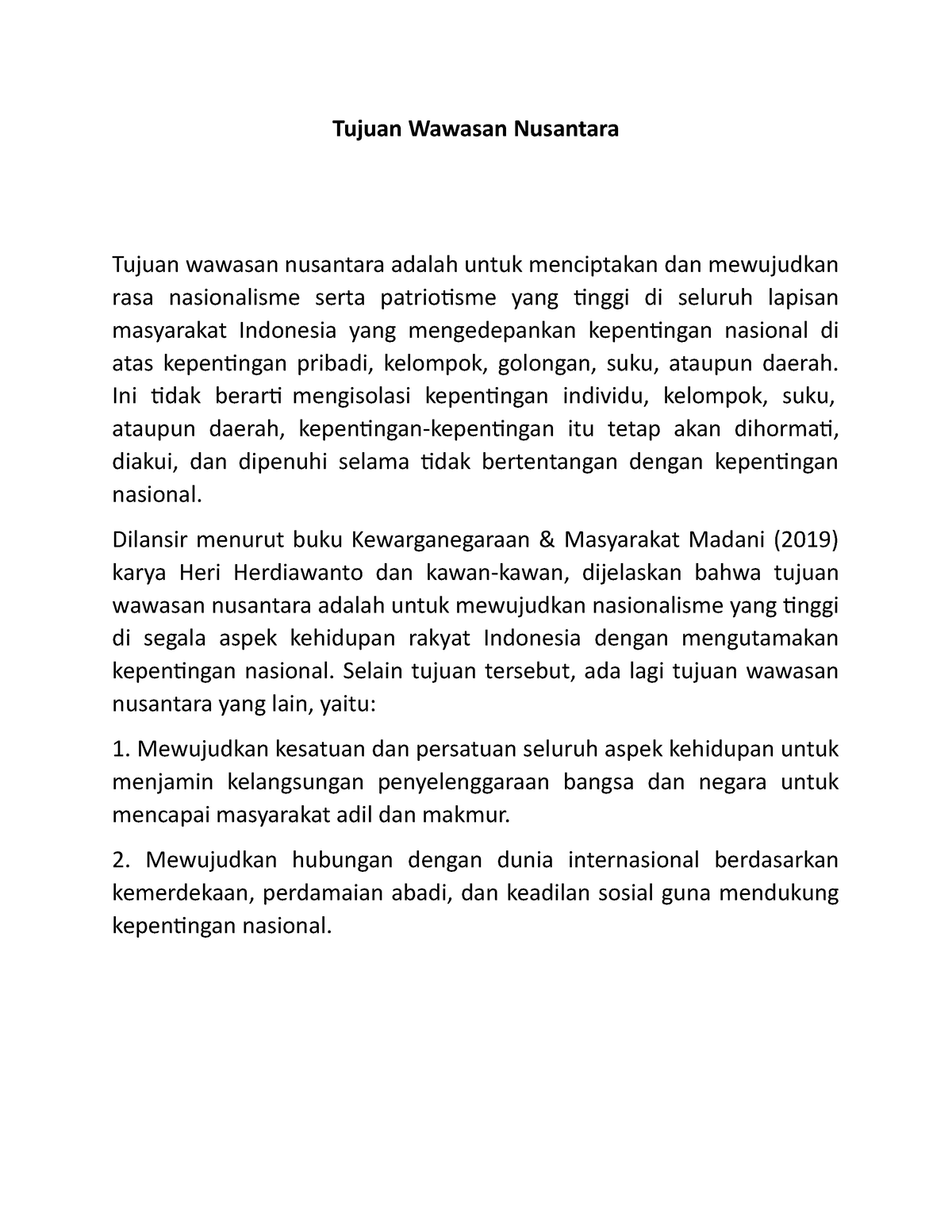 Tujuan Wawasan Nusantara - Tujuan Wawasan Nusantara Tujuan Wawasan ...