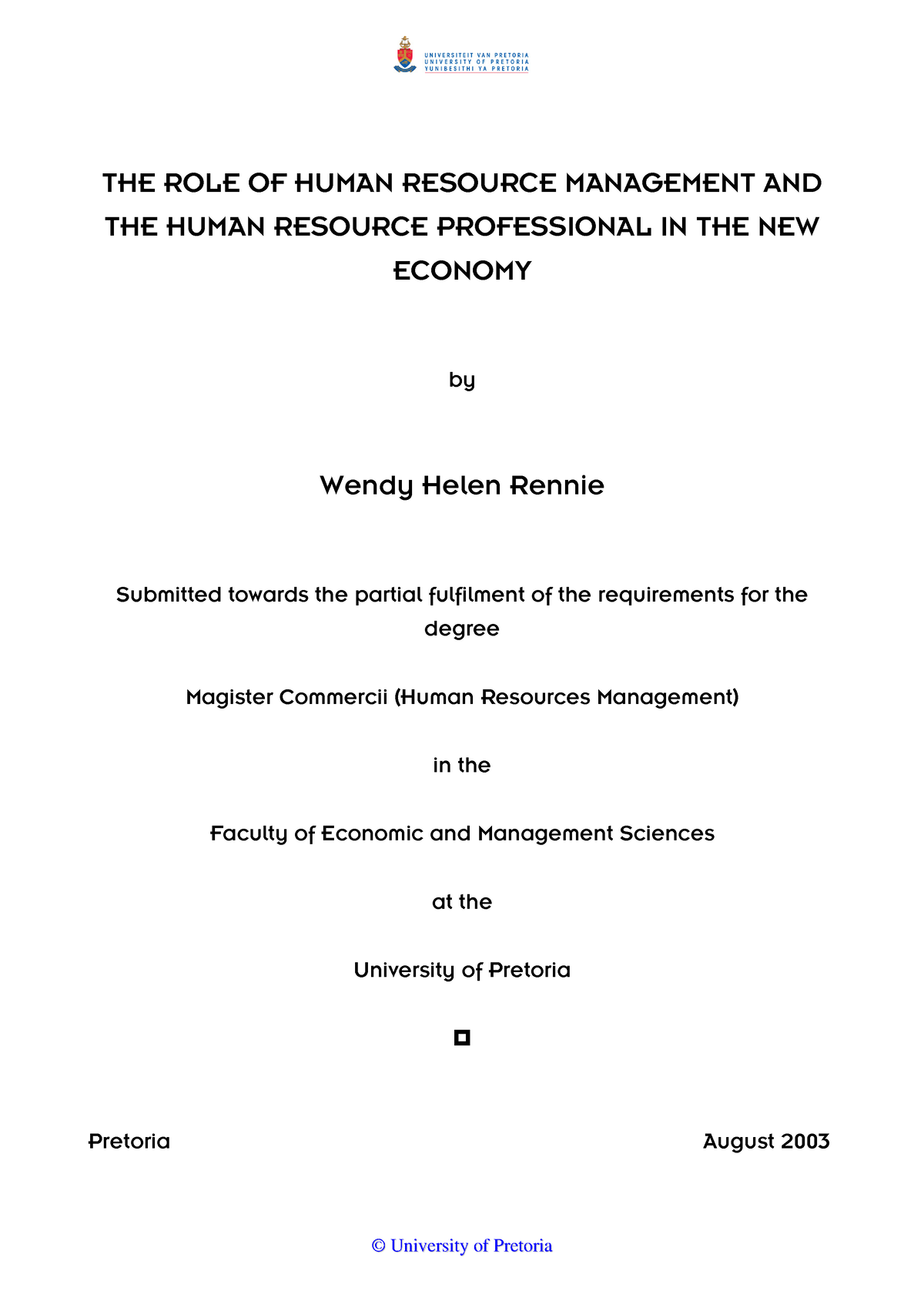 dissertation topics for human resources
