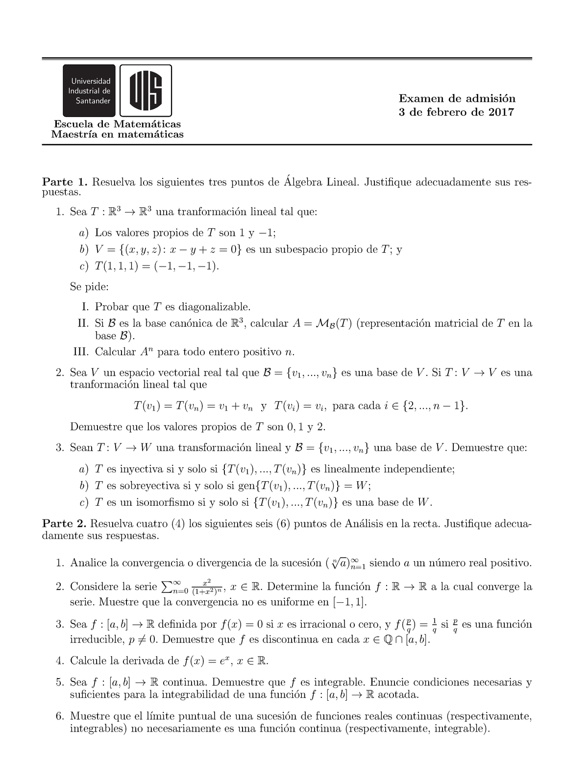 Examen 17 Preguntas Matematicas Studocu