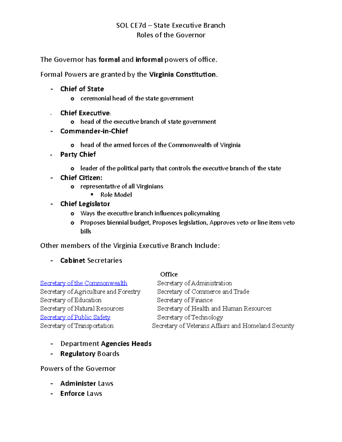 SOL+CE7d+notesfilled+in SOL CE7d State Executive Branch Roles of