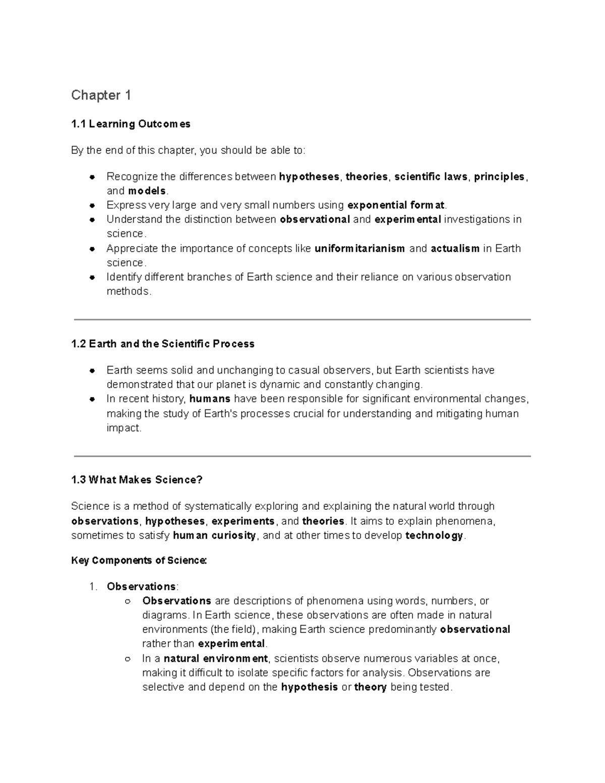 EAS notes - Chapter 1 1 Learning Outcomes By the end of this chapter ...