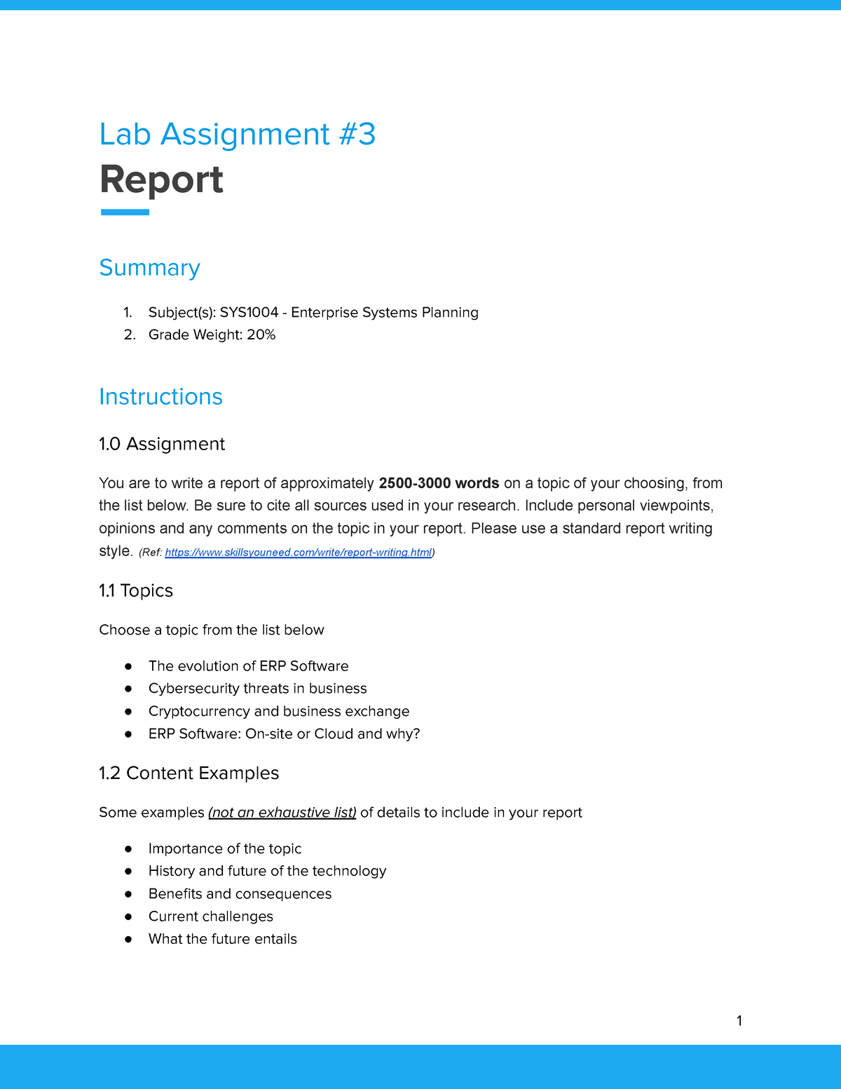 assignment lab report quizlet