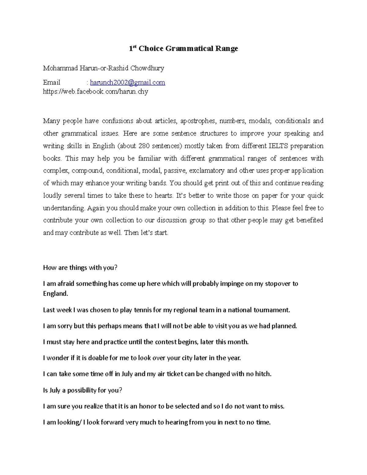 1st Choice Grammatical Range - 1 st Choice Grammatical Range Mohammad ...