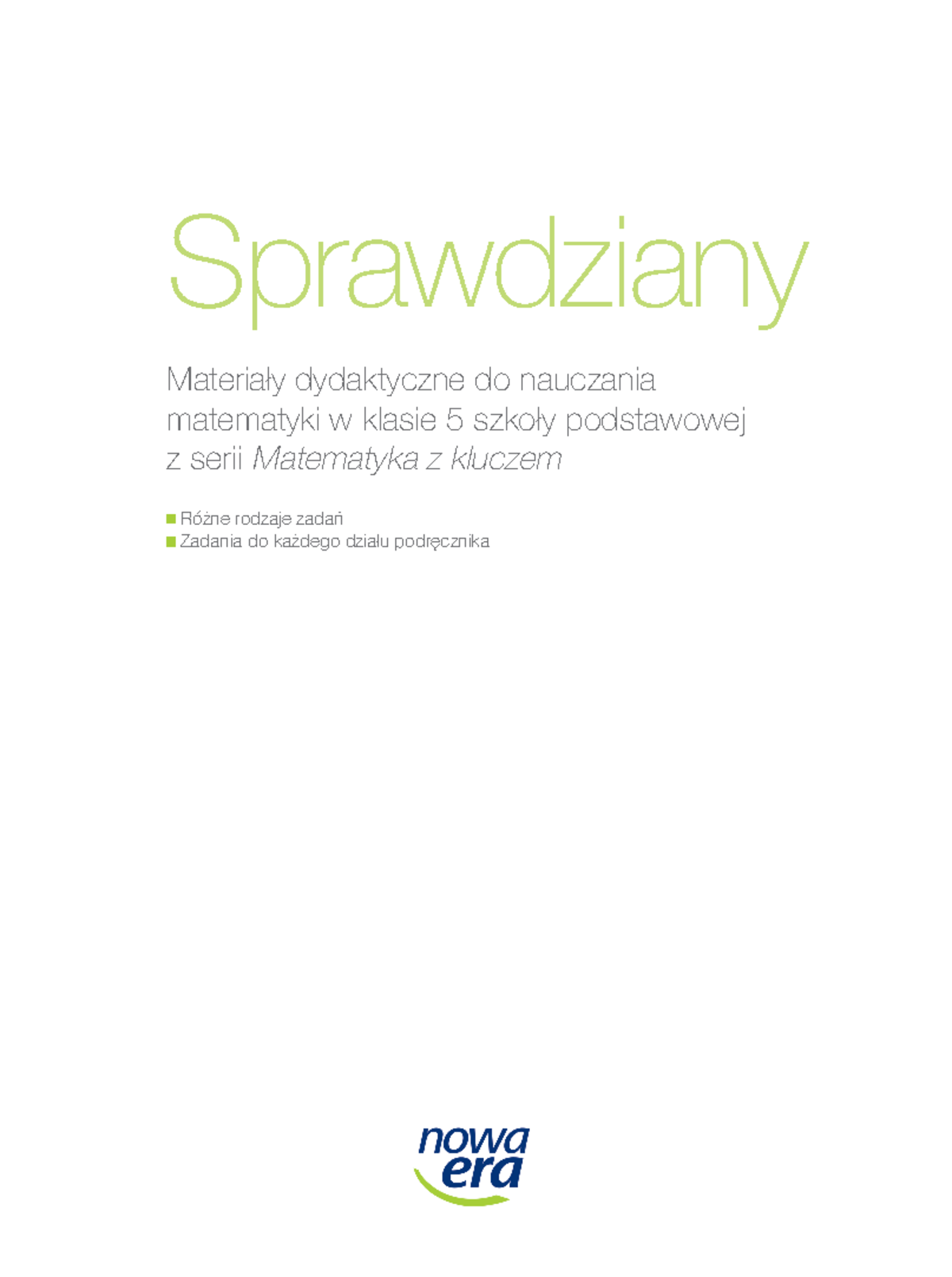 Matematyka z kluczem sprawdziany kl5a - Materiały dydaktyczne do