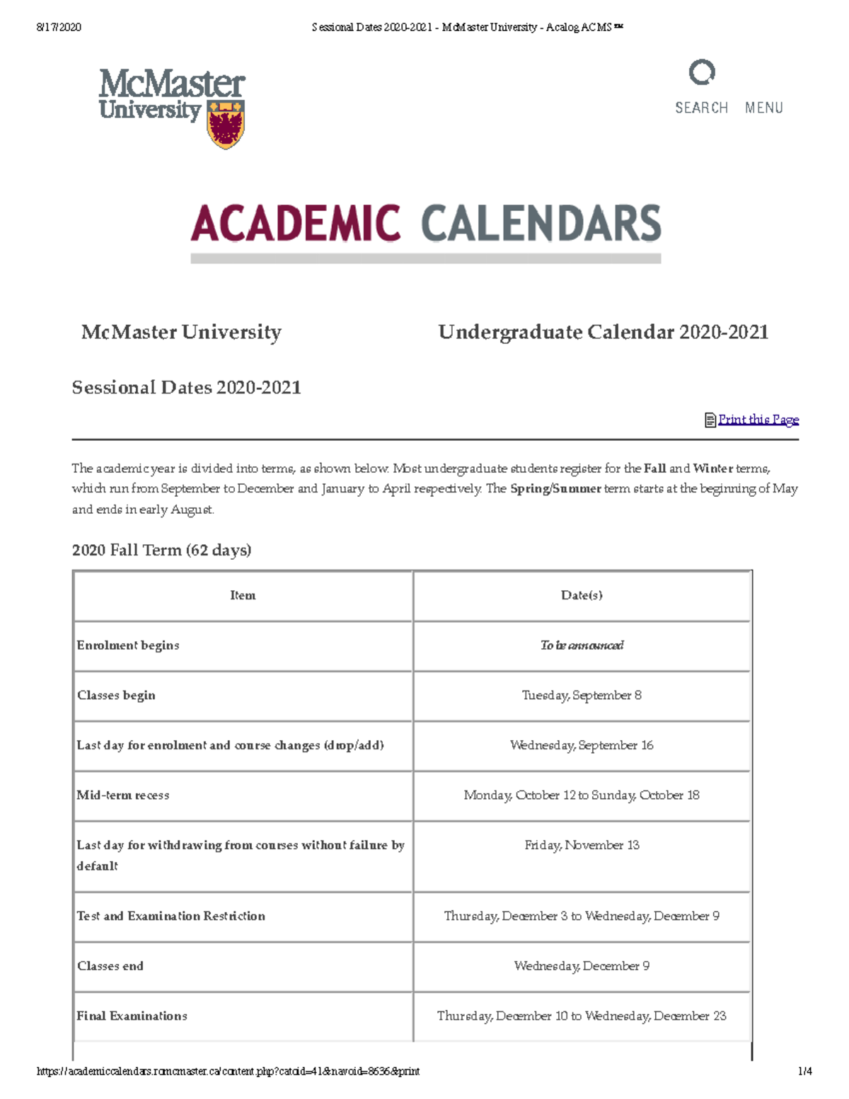 Mcmaster Sessional Dates 2025 – 2025 Dates Images References :