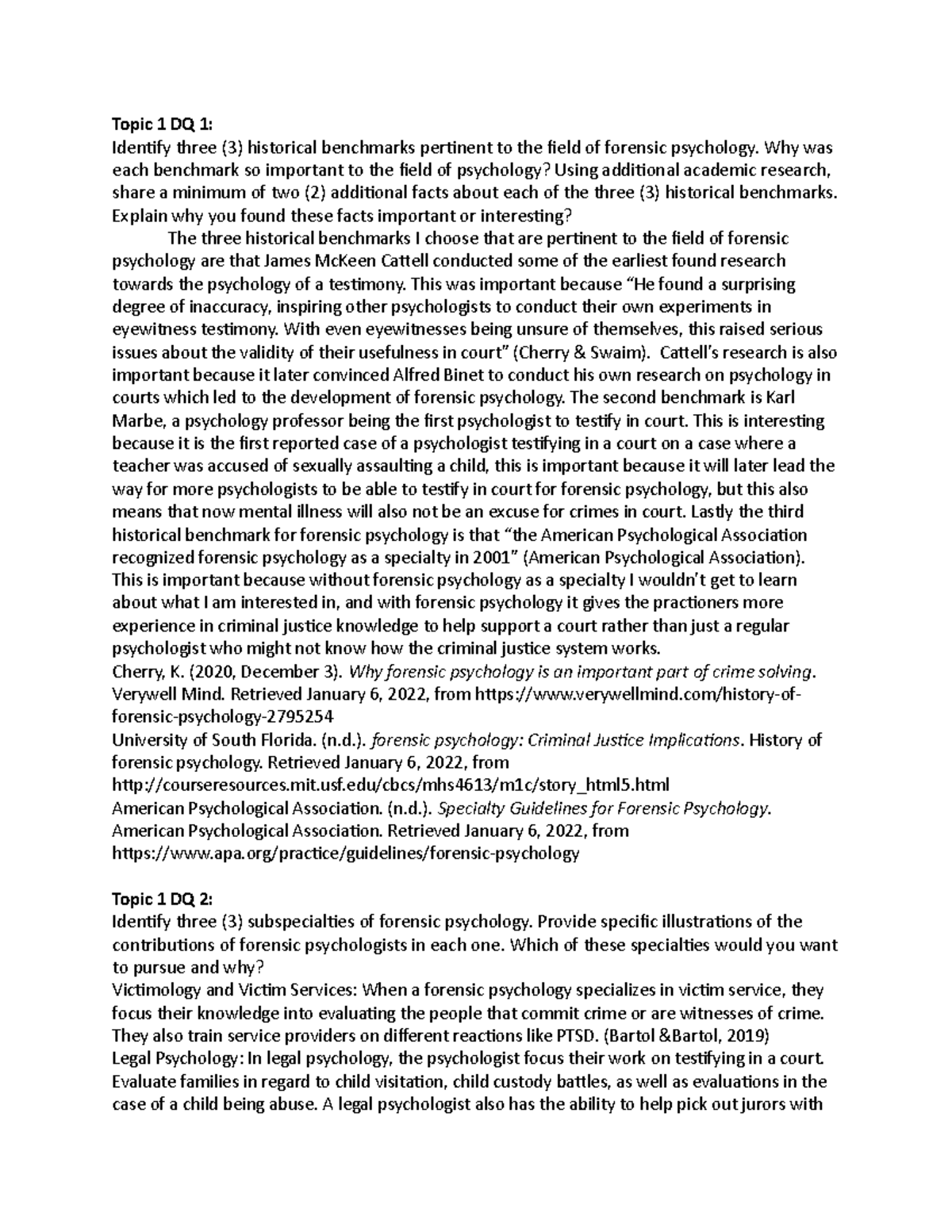 Identify A True Statement About Forensic Psychology. Quizlet - gf7ktu7
