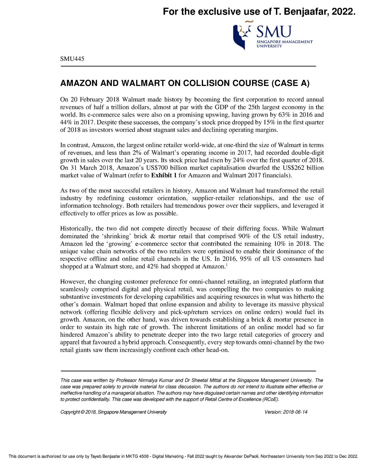 amazon vs walmart case study answers