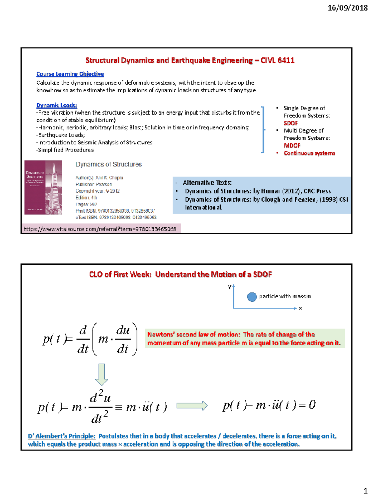 SDOF - SDOF - ####### Structural Dynamics and Earthquake Engineering ...