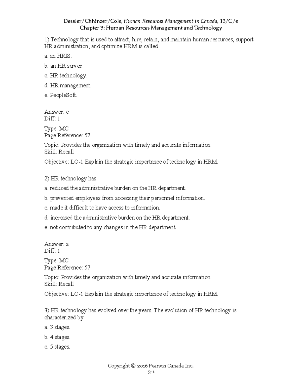 BUS381 Chapter 3 Practice Exam - Chapter 3: Human Resources Management ...