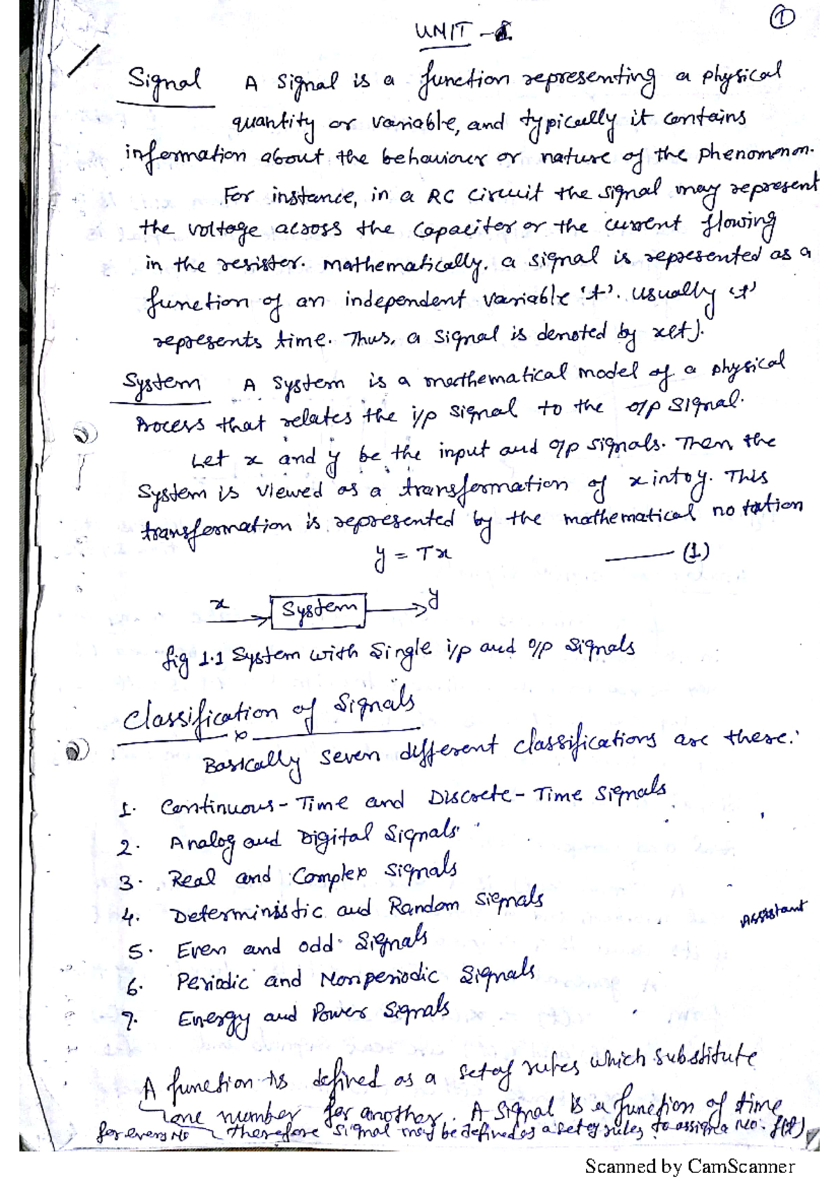 Signal And System Unit - 1 Notes - Studocu