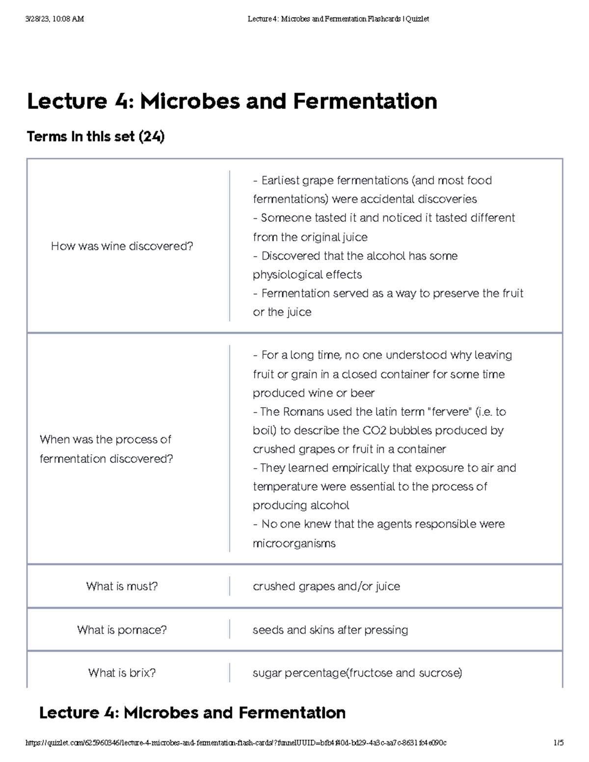 Lecture 4 Microbes And Fermentation Flashcards Quizlet - Lecture 4 ...