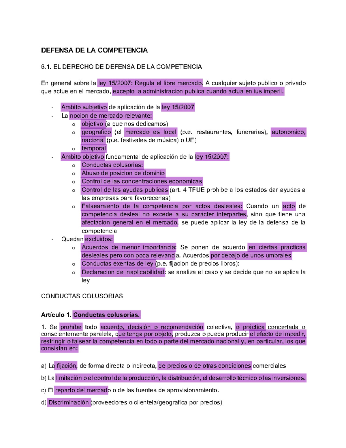 Defensa de la Competència DEFENSA DE LA COMPETENCIA 6. EL DERECHO DE Defensa de la Competència DEFENSA DE LA COMPETENCIA 6. EL DERECHO DE