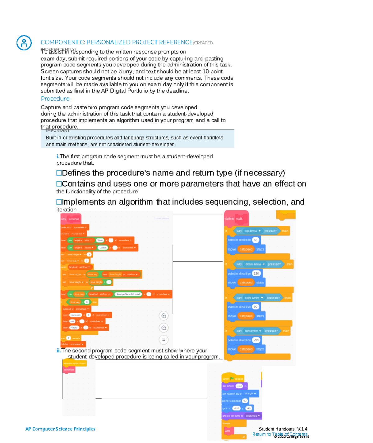 Ap csp student task directions - COMPONENT C: PERSONALIZED PROJECT ...