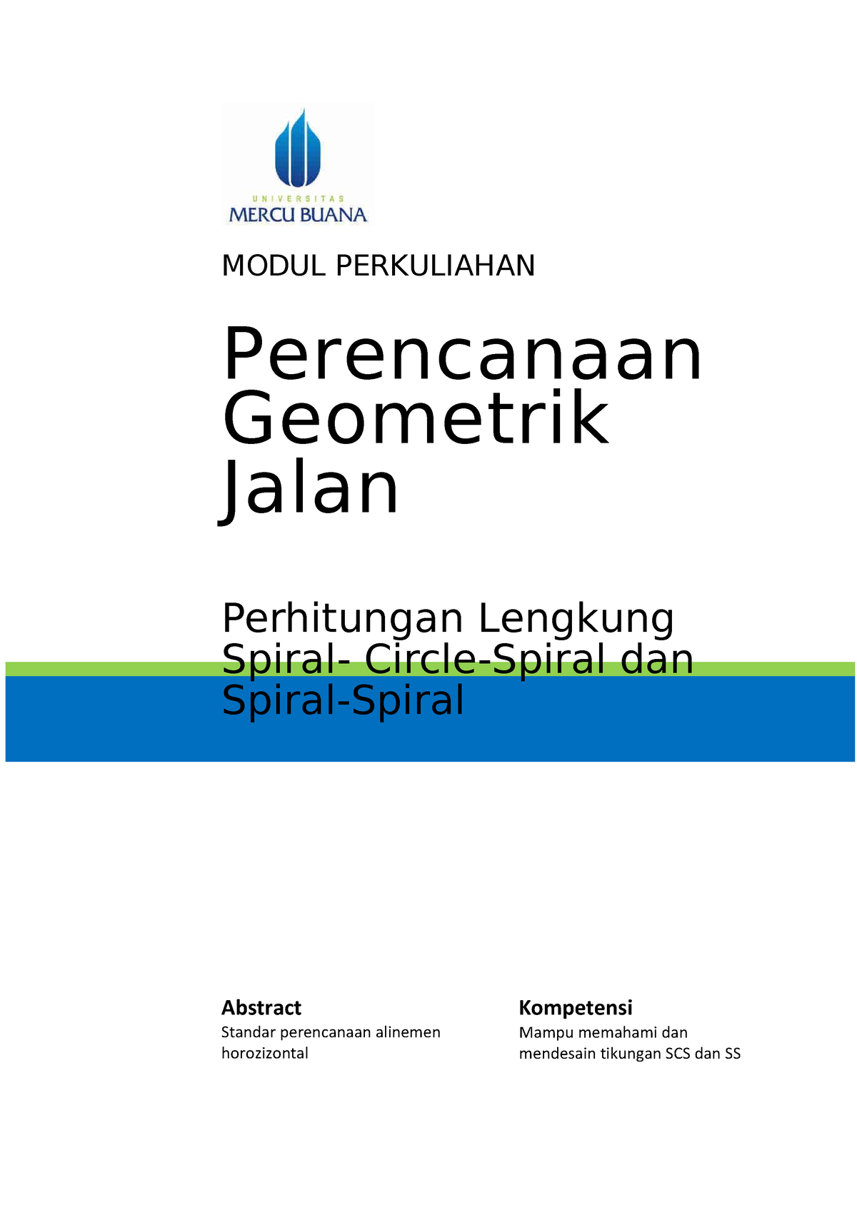 Modul Perancangan Geometrik Jalan [TM6] - MODUL PERKULIAHAN Perencanaan ...