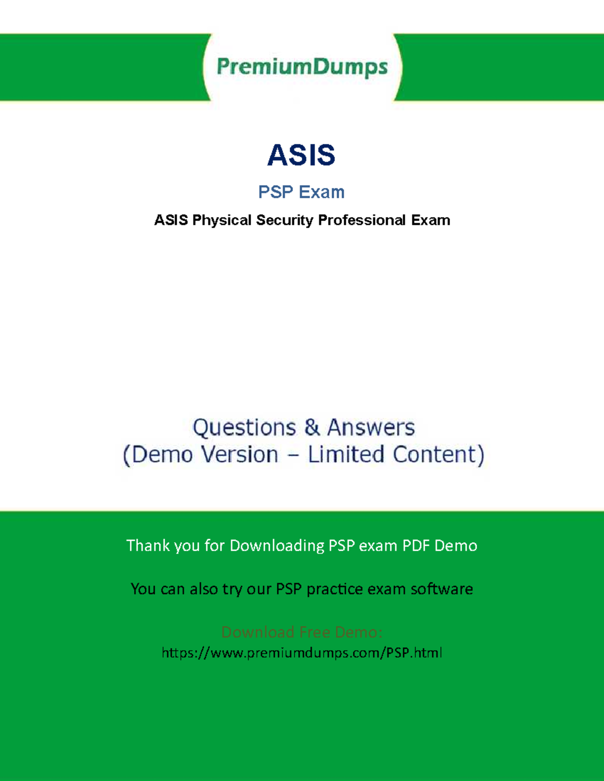 ASIS-PSP Fragen Und Antworten