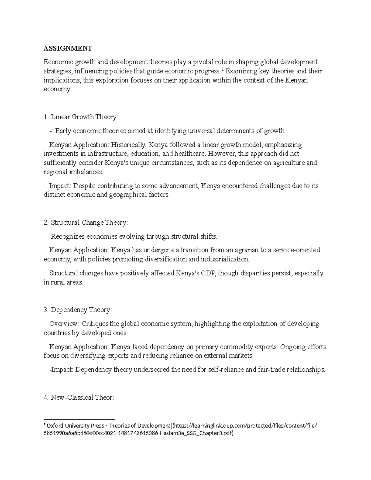 Assignment CMD - Good work - ASSIGNMENT Economic growth and development ...