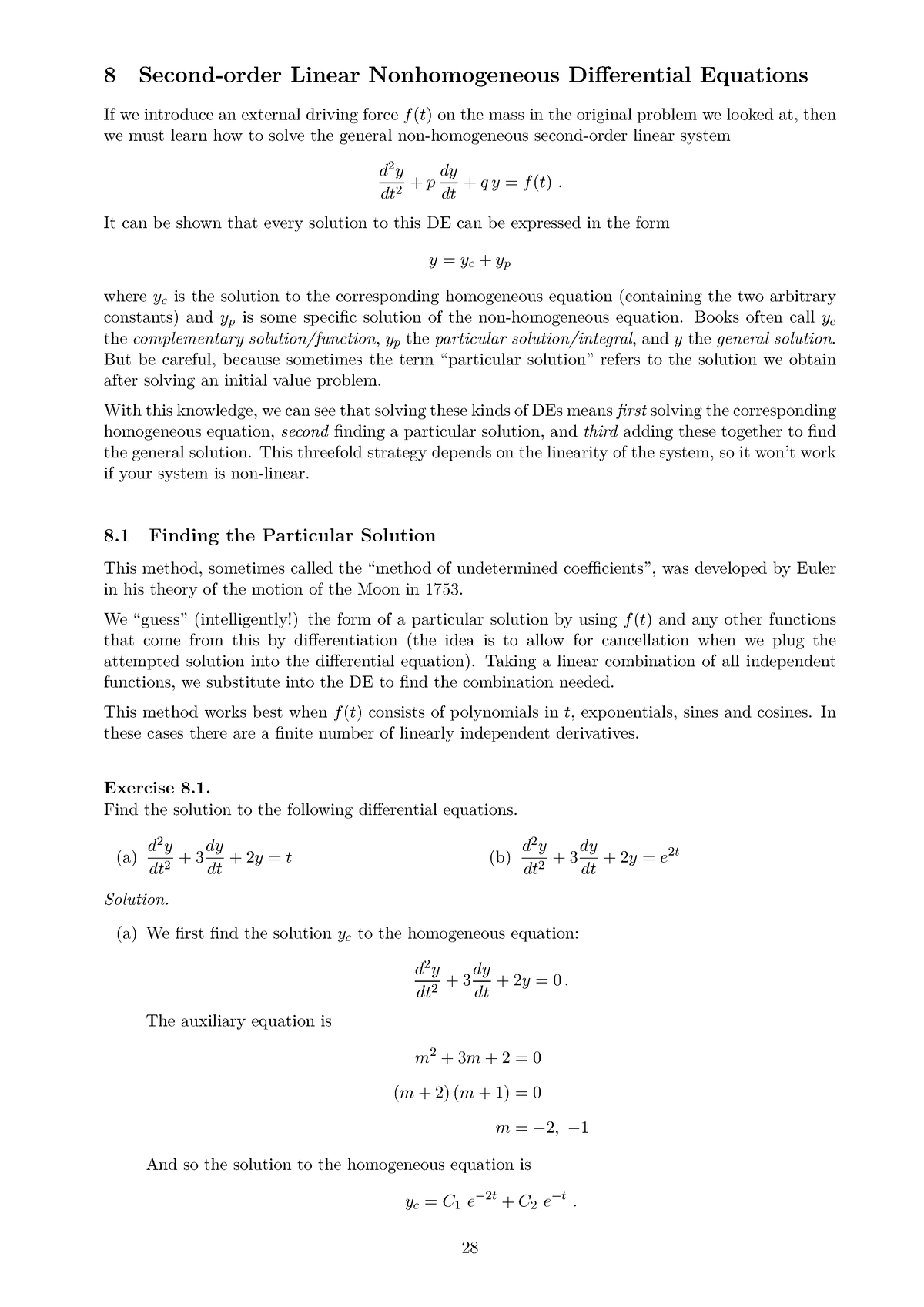 S2 Wk3 Differential Eq - 8 Second-order Linear Nonhomogeneous ...