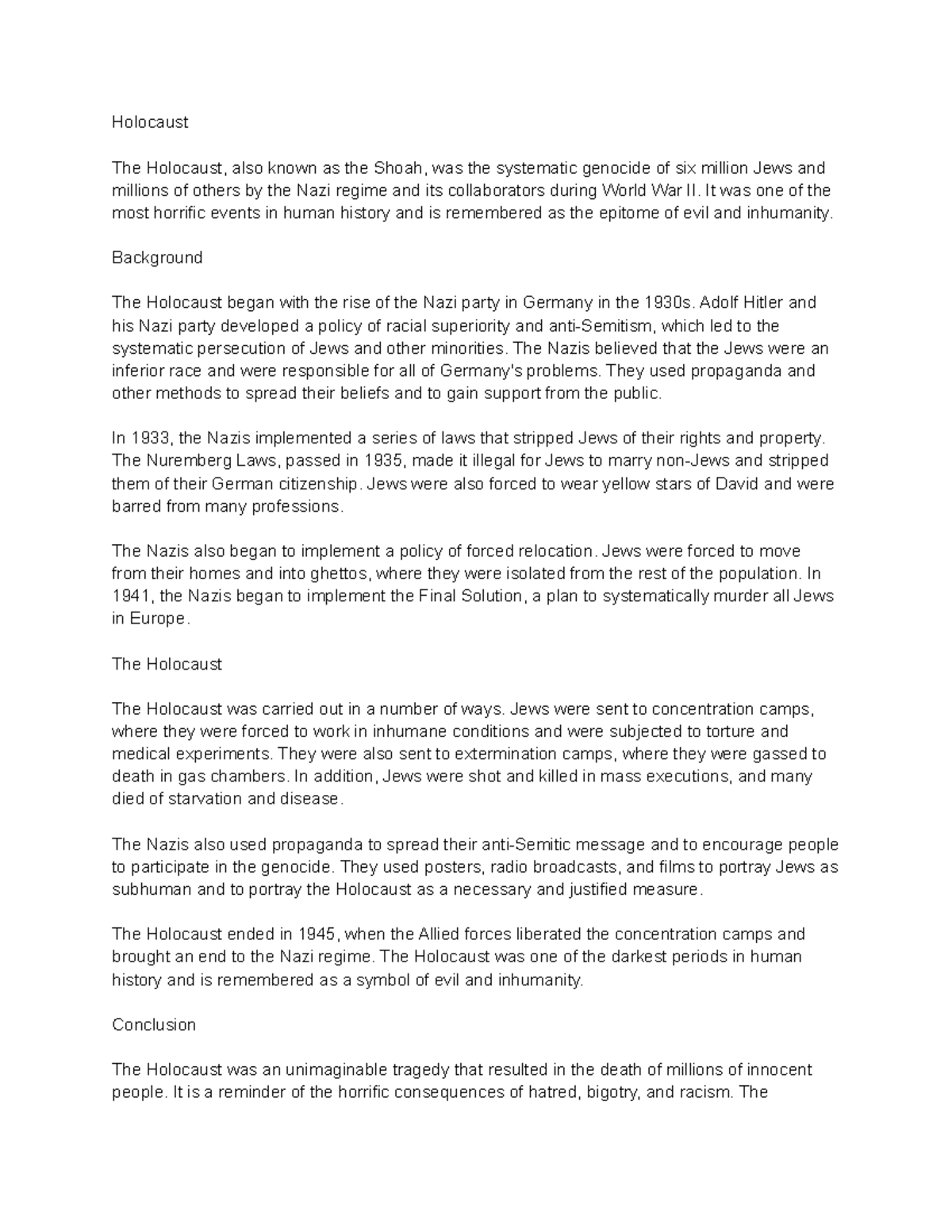 Holocaust - It was one of the most horrific events in human history and ...