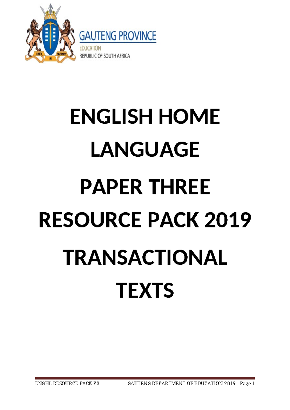 P3 English HOME Language edited - ENGLISH HOME LANGUAGE PAPER THREE ...