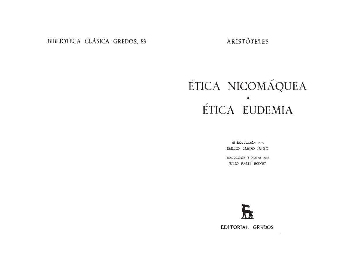 Aristoteles - Ética a Nicómaco Libro 2 - Ètica Profesional - Studocu