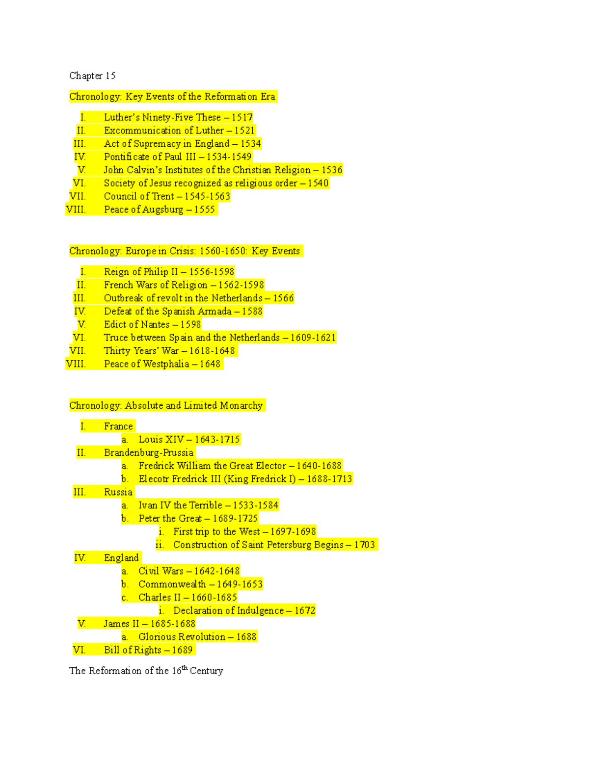 Chapter 15 - notes - HIST 111 - SLU - Studocu