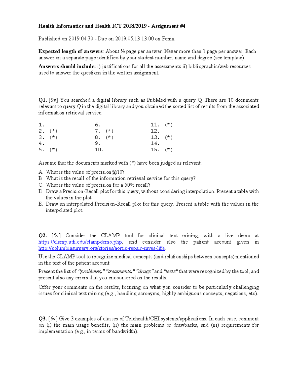 health informatics assignment